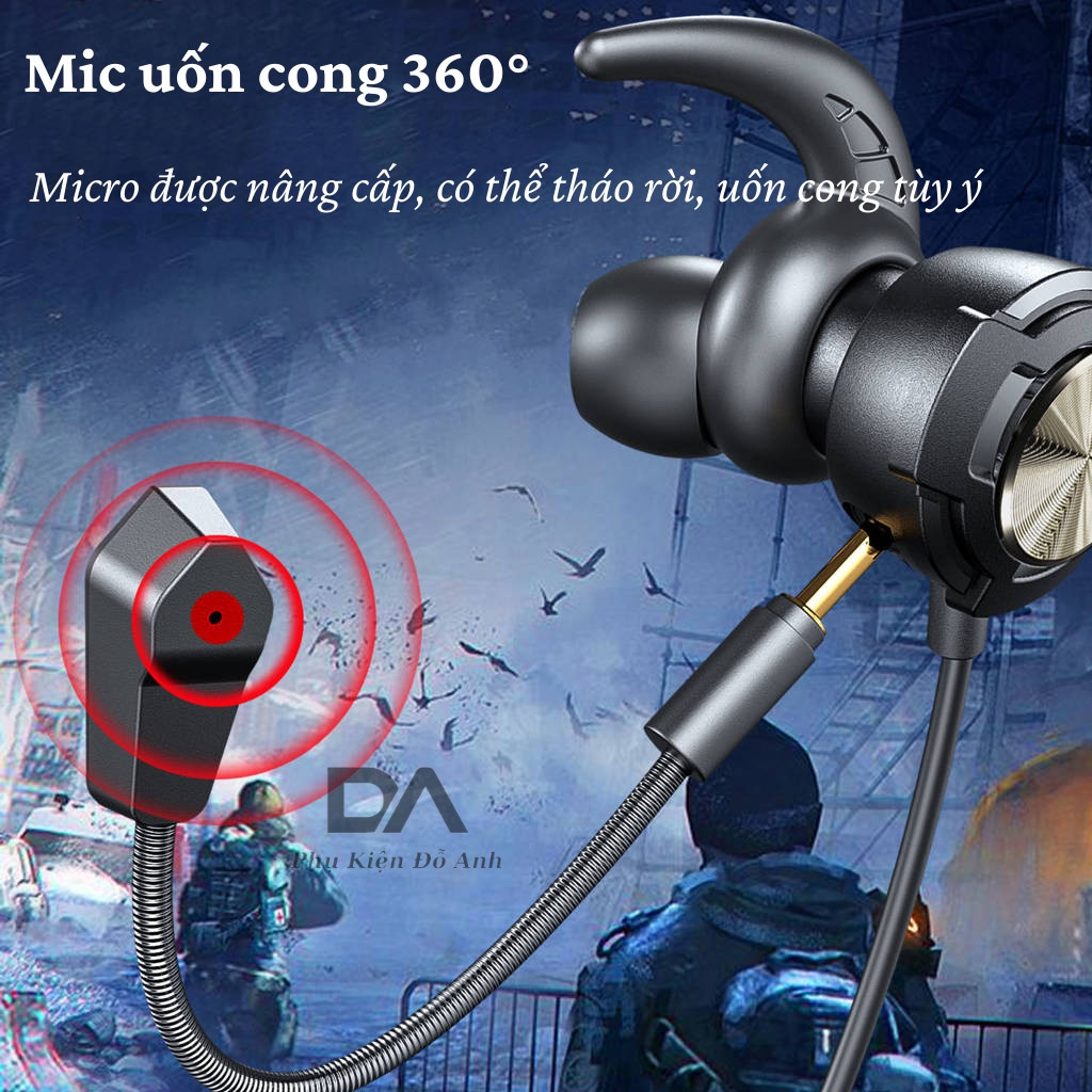 Tai Nghe Gaming YB01 Dây Có Mic Nhét Tai Rất Chuyên Nghiệp Vinzy Tech - Bảo Hành 6 Tháng 1 Đổi 1