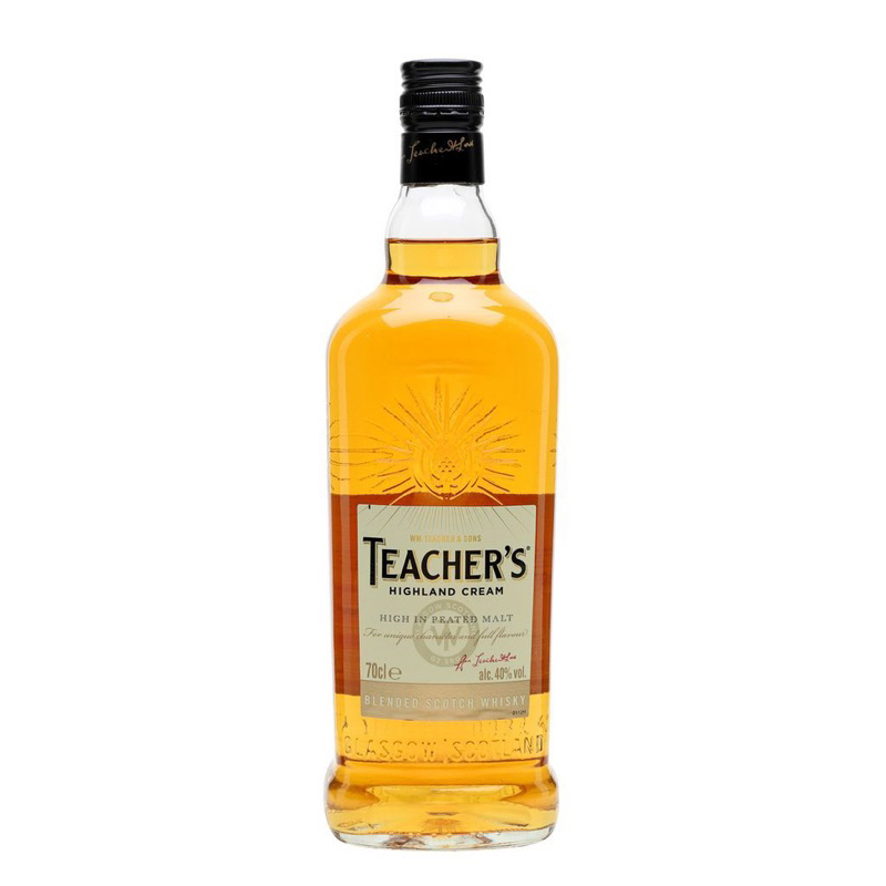 Vỏ chai đựng rượu ngoại thủy tinh Teacher cream chai to 1 lit xứ scotland
