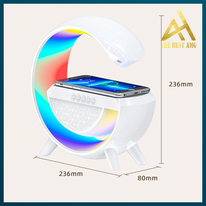 Loa Bluetooth Chữ G Kiêm Sạc Không Dây, Đèn Ngủ LED RGB BT2301 - Loa Máy Tính Bluetooth Trang Trí Decor Bàn Làm Việc