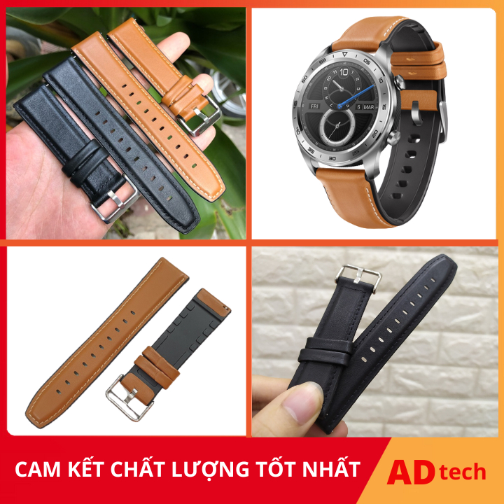 Dây da đồng hồ smart watch 20mm 22mm , dây TPU mặt trước da cho đồng hồ samsung, huawei, amazfit, garmin
