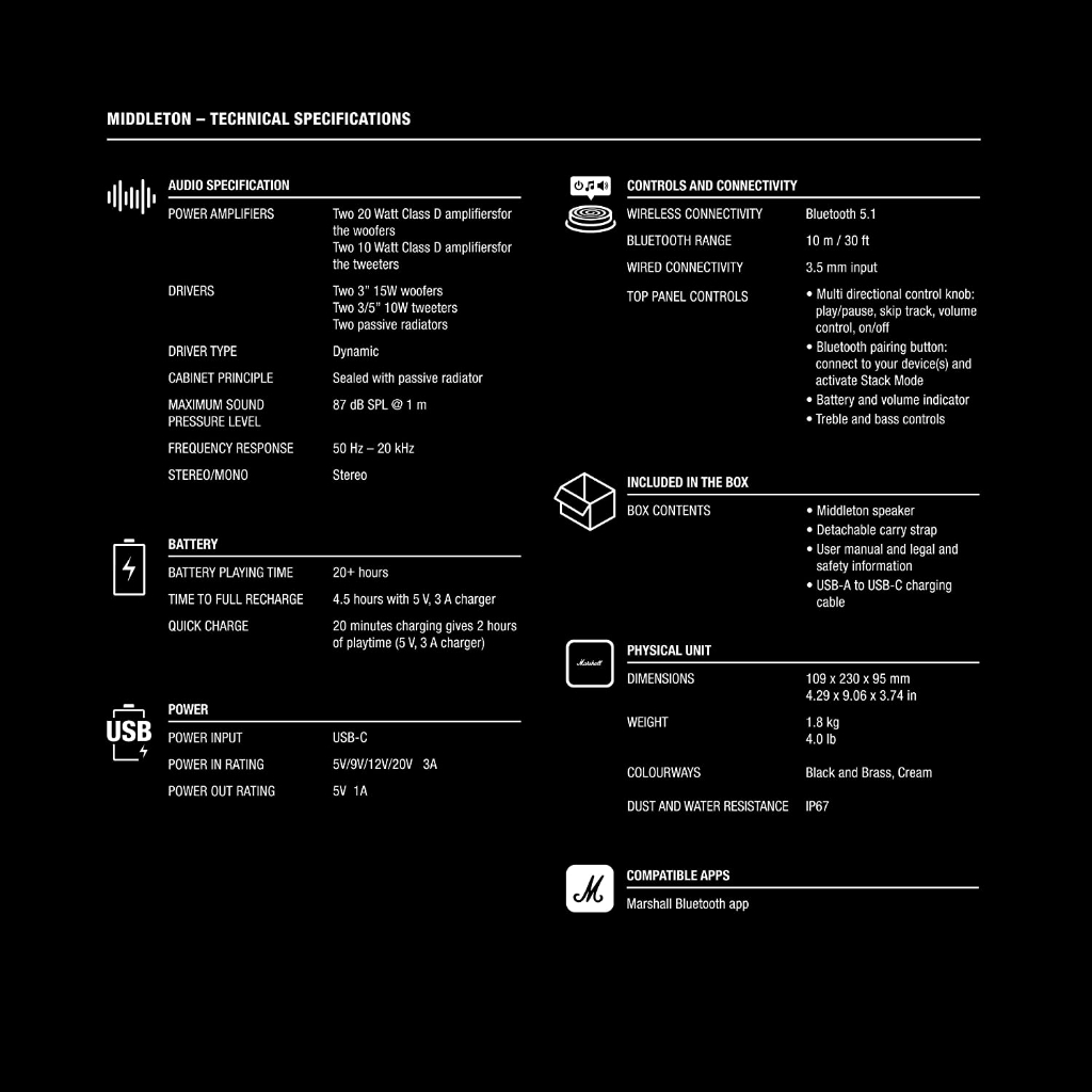 Loa di động Marshall Middleton