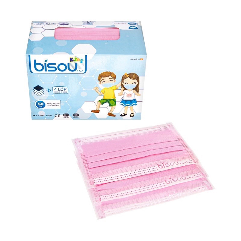 Khẩu trang y tế Bisou trẻ em - hộp 50c
