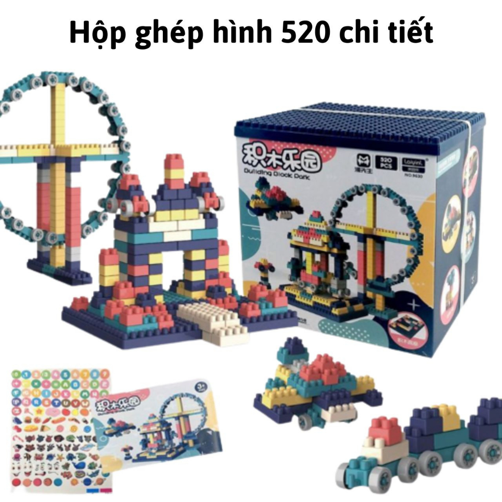 Lego 520 chi tiết bộ đồ chơi xếp hình lắp ráp giúp cho bé phát triển trí tuệ