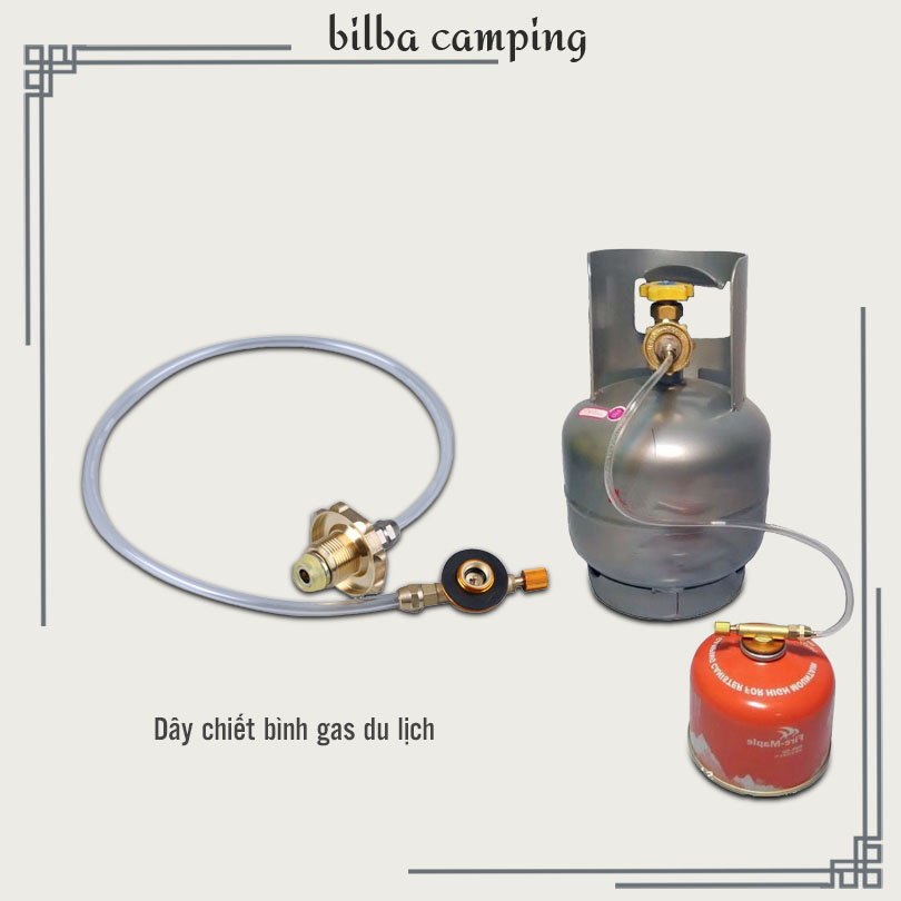 Van bơm chiết nạp bình ga lùn đi du lịch cắm trại dã ngoại, dây bơm gas từ bình gas 12L - Billba Camping