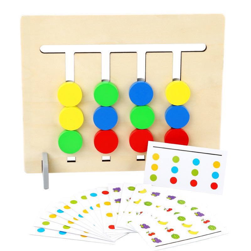 Đồ chơi gỗ luyện tư duy logic cho bé lắp ghép trật tự theo thẻ - Đồ chơi gỗ thông minh cho bé