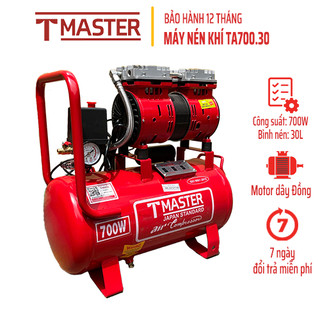 Máy nén khí không dầu TMASTER TA700/30 dung tích bình 30L công suất 700W, Bảo hành 12 tháng