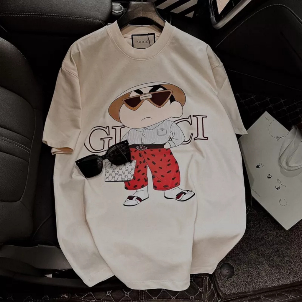 Áo Thun G.C Nam Nữ Cậu Bé Bút Chì Shin Quần Đỏ 🔸 Unisex, Form Rộng, Cotton 3158, A259