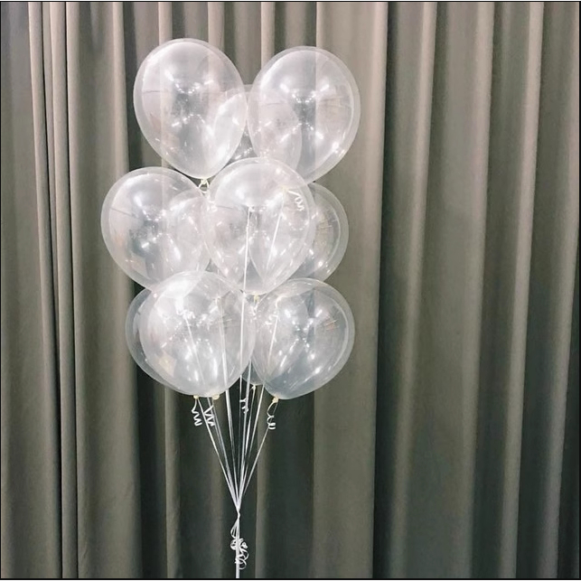 5 Bóng cao su trong suốt 12inch trang trí tiệc sinh nhật