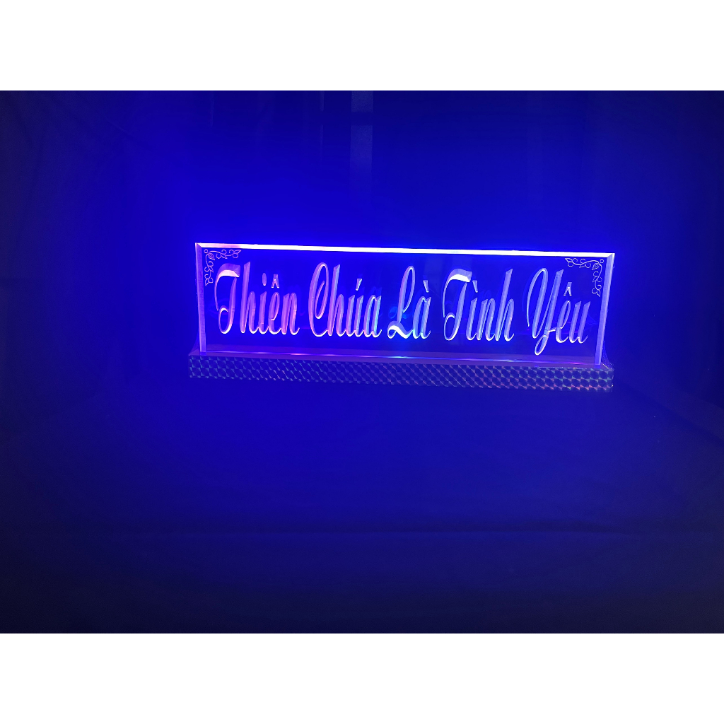 Bảng Mica Điện Công Giáo - Chữ Điện MiCa - Thiên Chúa Là Tình Yêu - Đèn Led 7 Màu