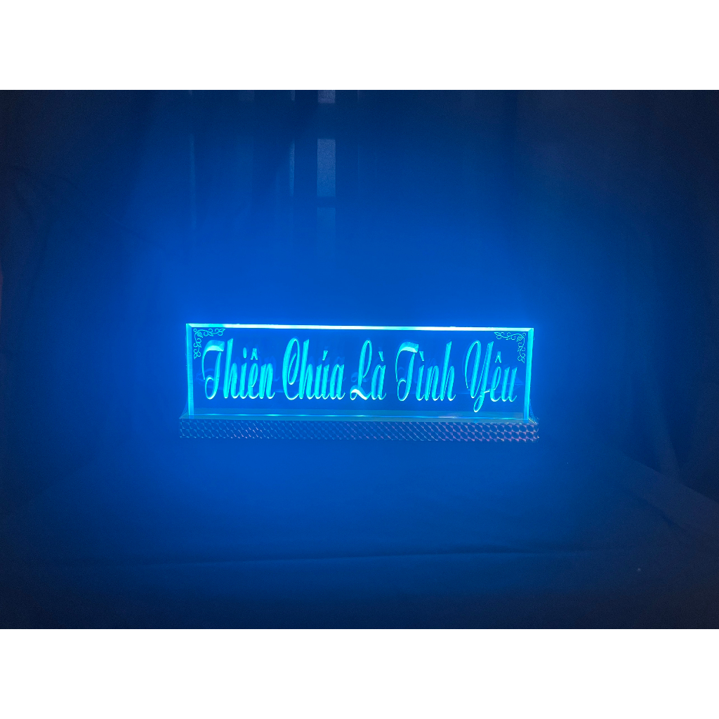 Bảng Mica Điện Công Giáo - Chữ Điện MiCa - Thiên Chúa Là Tình Yêu - Đèn Led 7 Màu