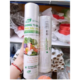 Sét 3 Cuộn túi đựng thực phẩm tự hủy sinh học đủ kích thước....