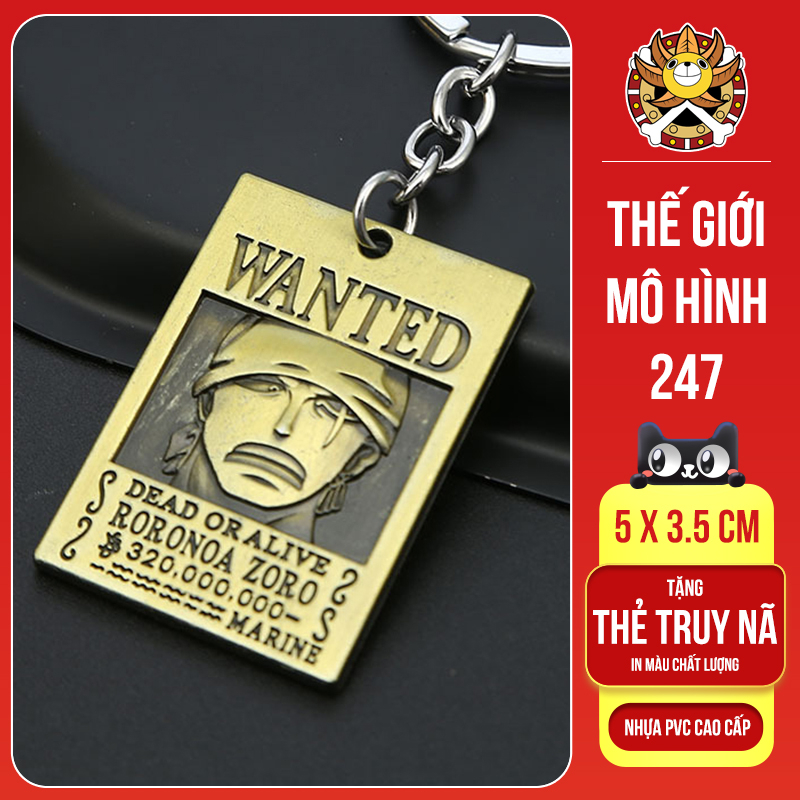Móc treo khóa truy nã One Piece bằng đồng
