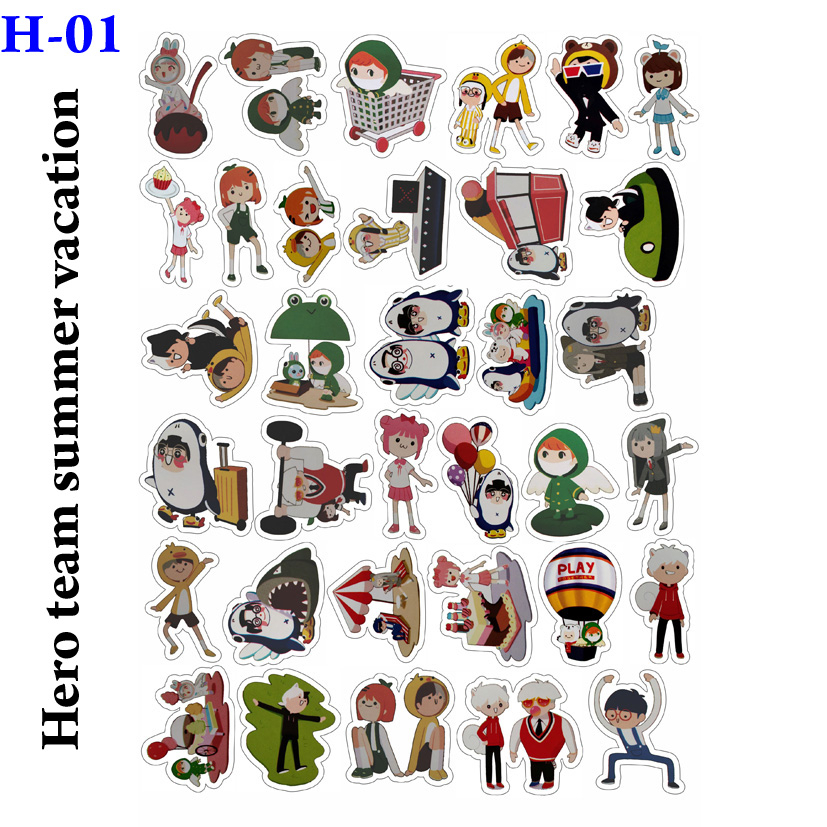 Bộ hình dán/stickers Hero Team Simmy Phong cận Siro Mr Vịt Sammy Đào Timmy Kairon Timy Kamui