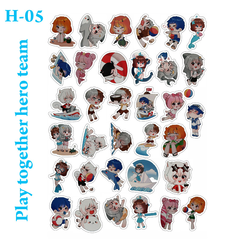 Bộ hình dán/stickers Hero Team Simmy Phong cận Siro Mr Vịt Sammy Đào Timmy Kairon Timy Kamui