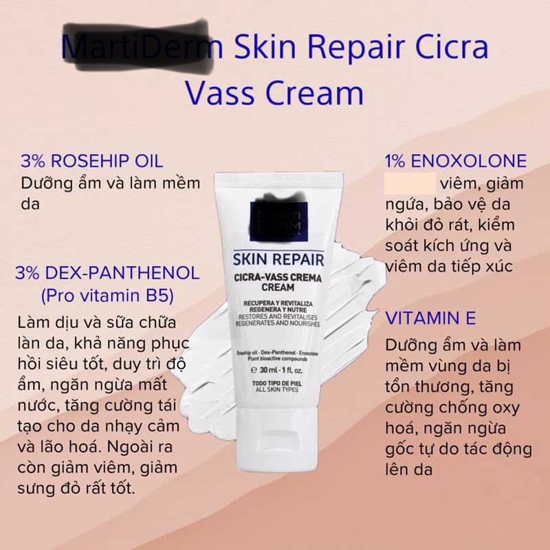 Kem dưỡng B5 Tái tạo và phục hồi da Skin Repair Cicra Vass Cream 30ml