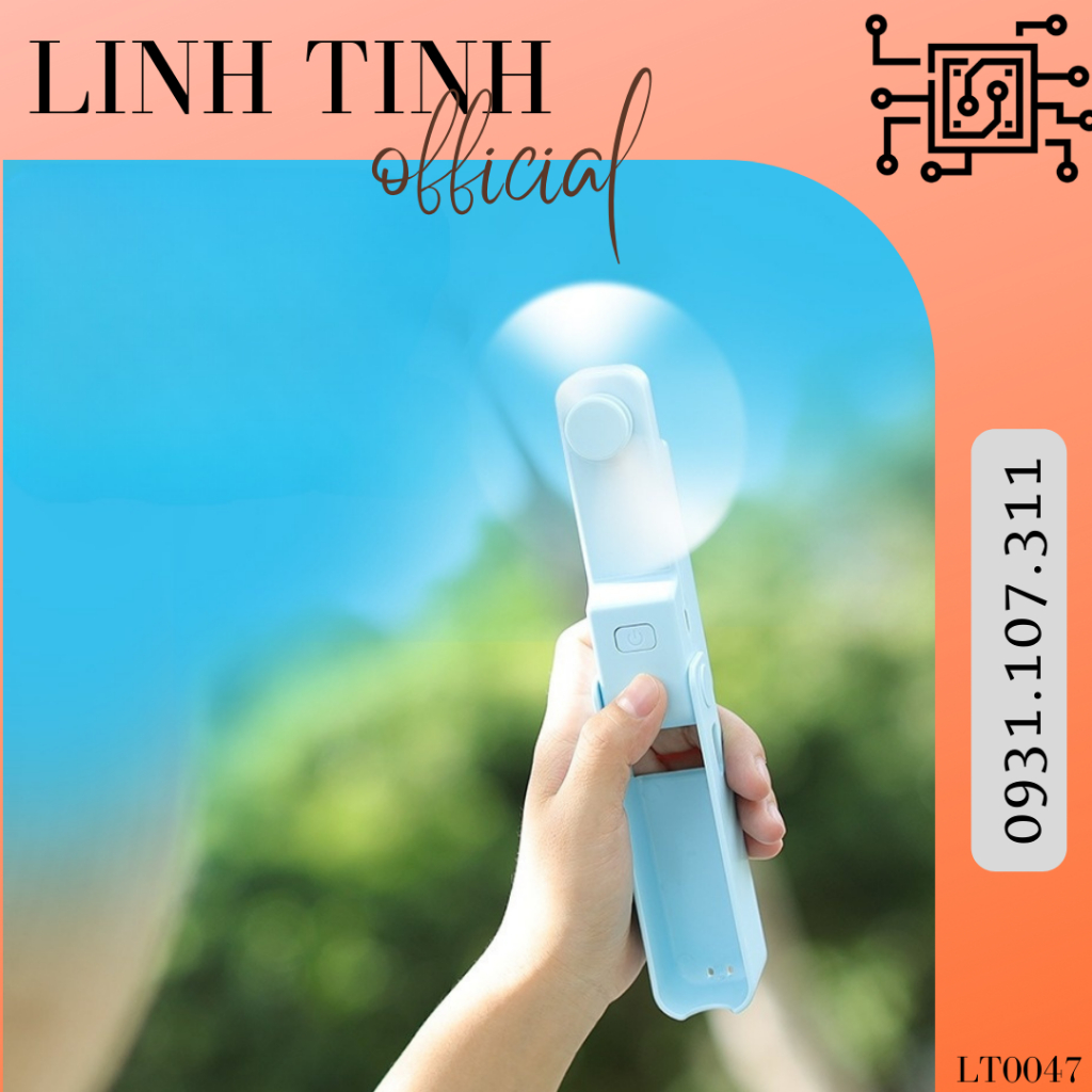 Quạt mini cầm tay gấp gọn bỏ túi 3 chế độ gió