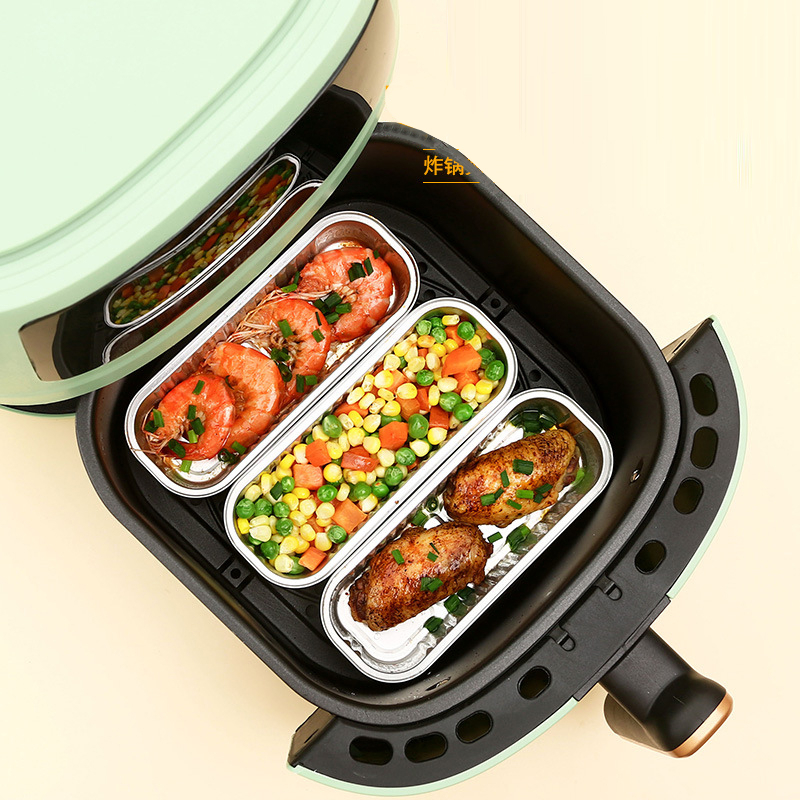 Set 10 hộp nhôm  đế màu đựng bánh, sushi, đồ nướng 200ml