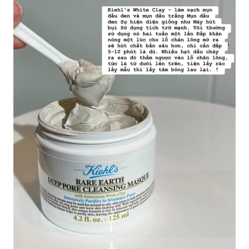 Mặt nạ mask đất sét Kiehl's giúp làm sáng da mờ sẹo thâm do mụn mini 14ml