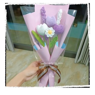 Bó hoa tulip bằng len làm quà tặng, hoa trang trí/ hoa len handmade/ Bó hoa len quà tặng 20/10, 20/11
