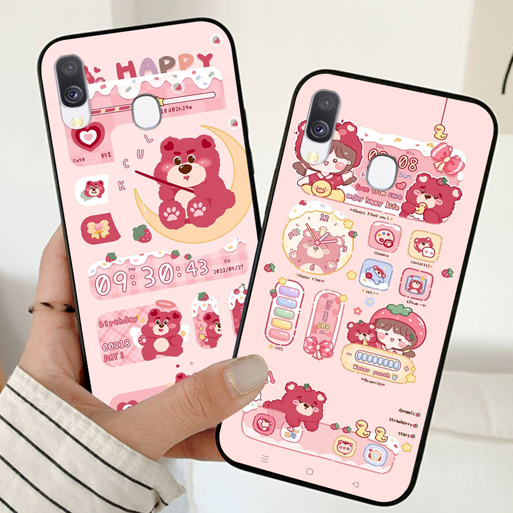 Ốp lưng Samsung a40 / ss a60 in hình gấu dâu chibi đáng yêu cute