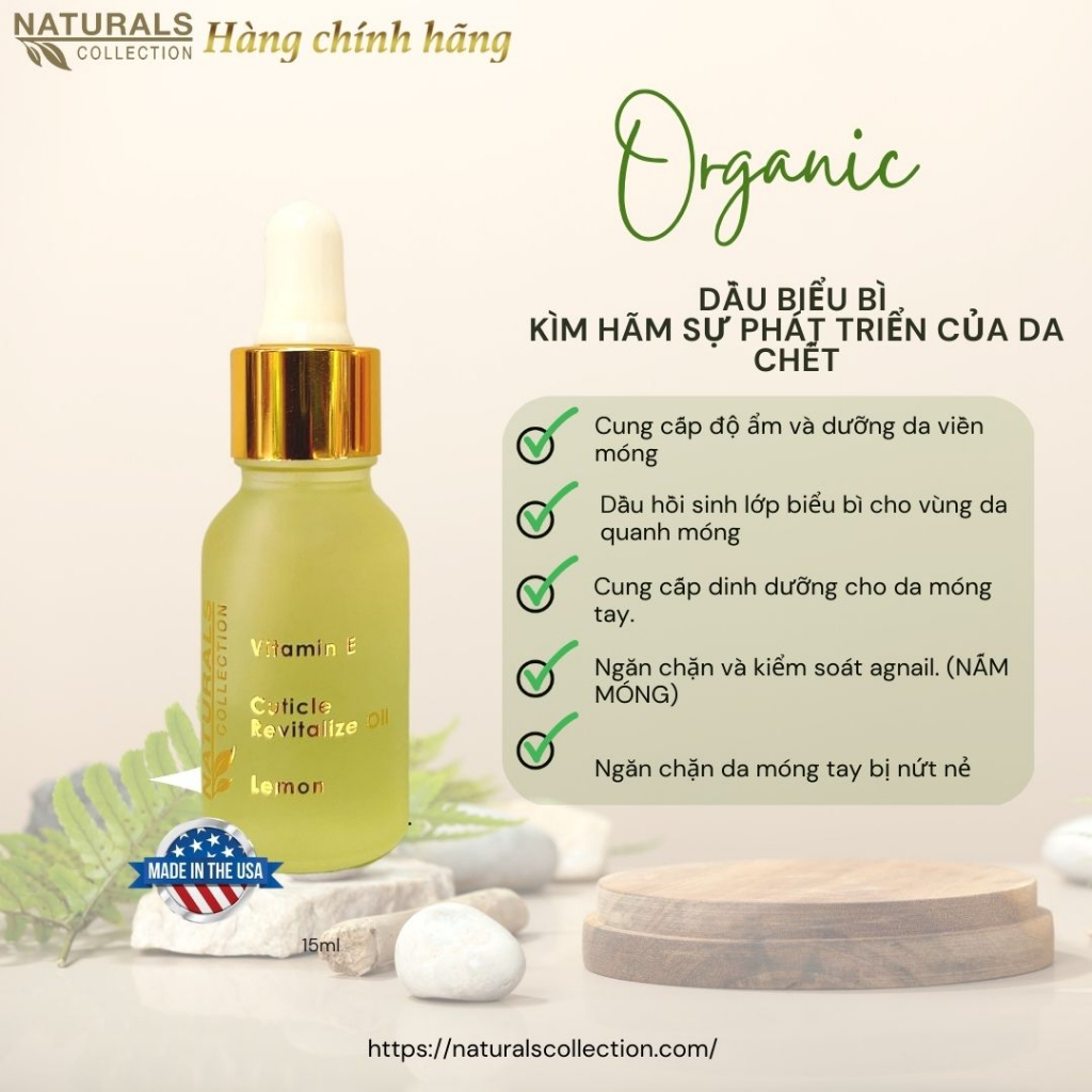 Tinh chất Dưỡng Ẩm Bảo Vệ Móng Hữu Cơ Cuticle Oil NATURALS COLLECTION Chiết Xuất Thiên Nhiên Gồm Nhiều Dưỡng Chất 30ml