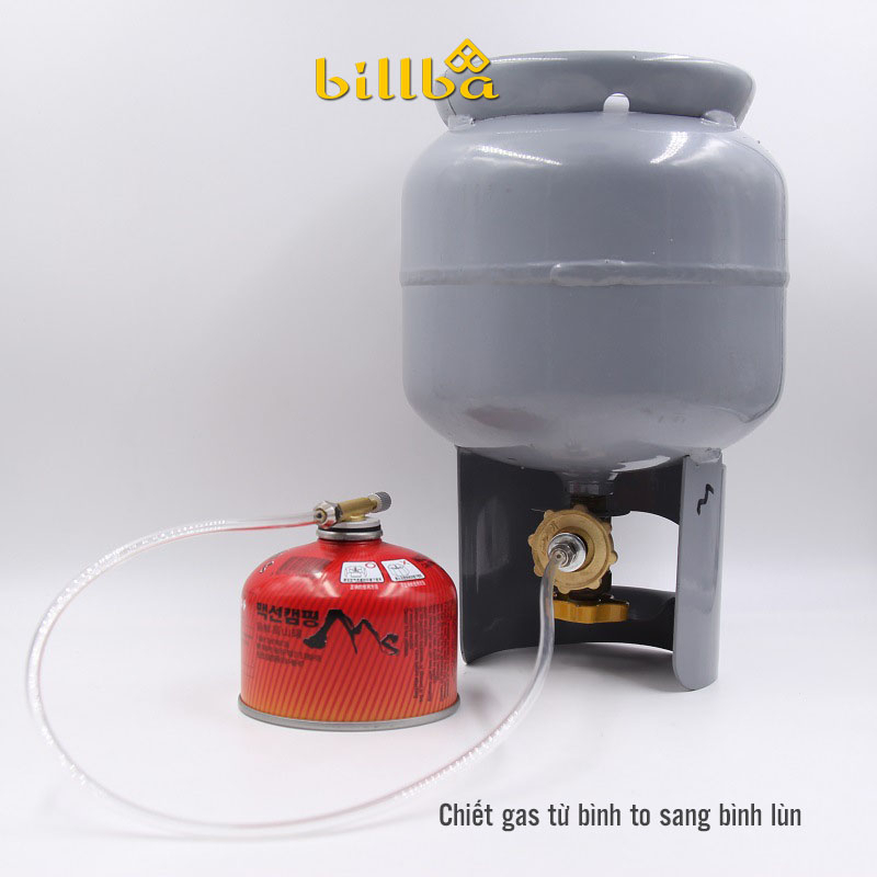 Van bơm chiết nạp bình ga lùn đi du lịch cắm trại dã ngoại, dây bơm gas từ bình gas 12L- Billba Camping