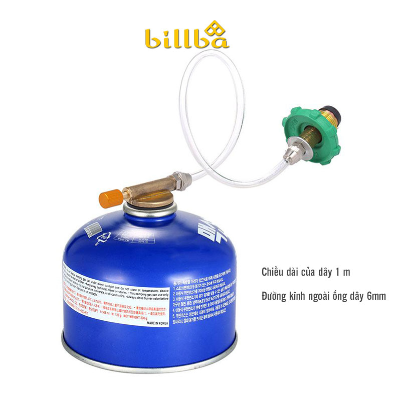 Van bơm chiết nạp bình ga lùn đi du lịch cắm trại dã ngoại, dây bơm gas từ bình gas 12L- Billba Camping
