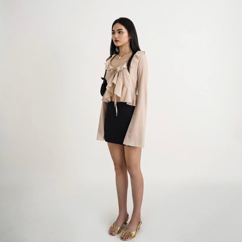 Áo voan bèo tay dài hàng thiết kế cao cấp siêu đẹp