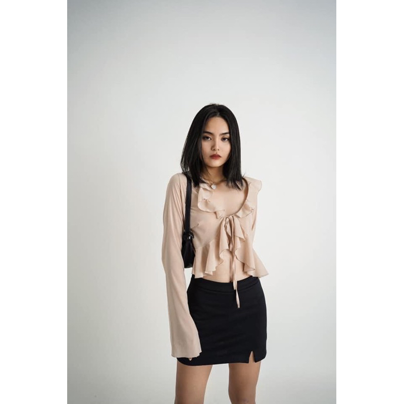 Áo voan bèo tay dài hàng thiết kế cao cấp siêu đẹp