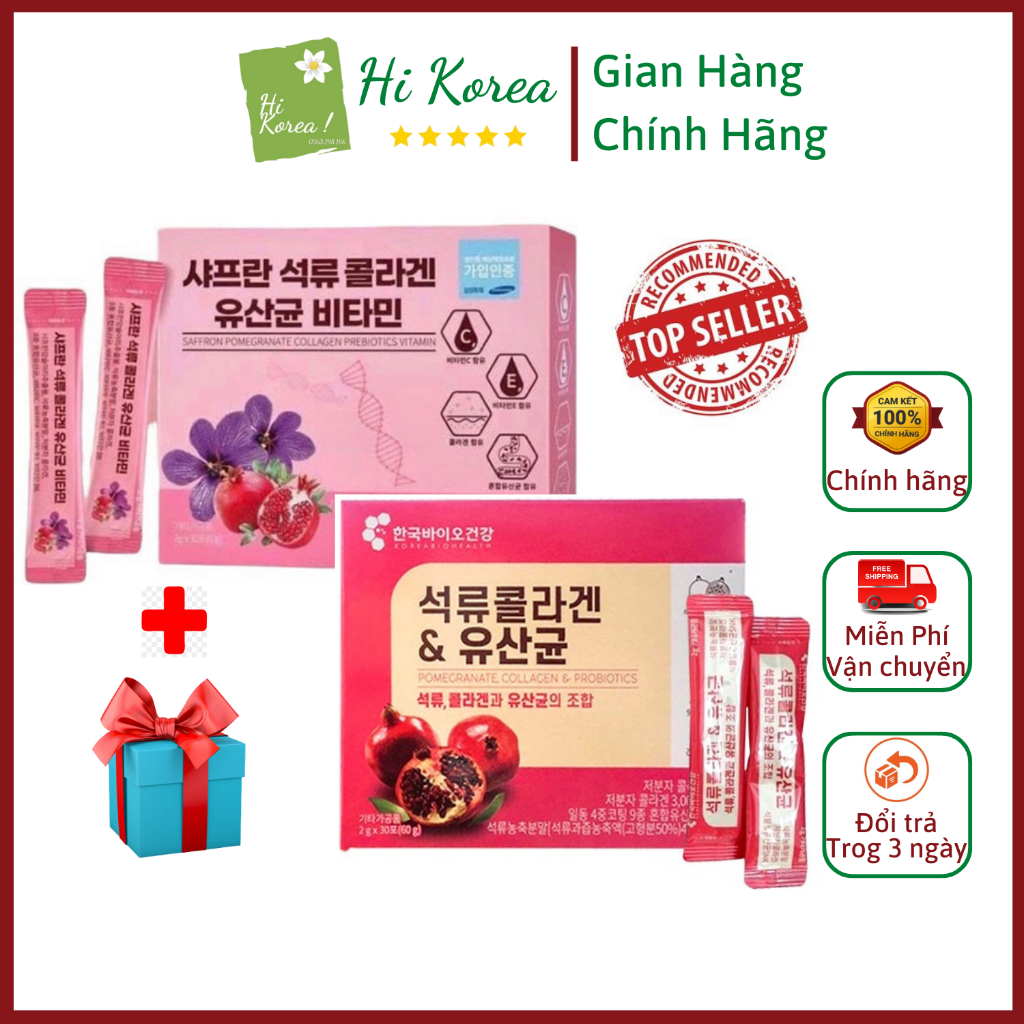 Collagen Bột Lựu Hàn Quốc, Collagen Lựu Nhụy Hoa Nghệ Tây Bio Cell Hộp 30 Gói | BigBuy360 - bigbuy360.vn
