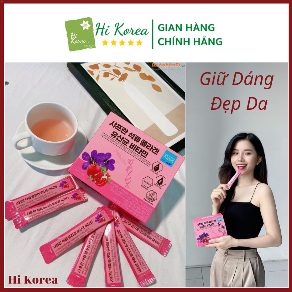 Collagen Bột Lựu Hàn Quốc, Collagen Lựu Nhụy Hoa Nghệ Tây Bio Cell Hộp 30 Gói | BigBuy360 - bigbuy360.vn