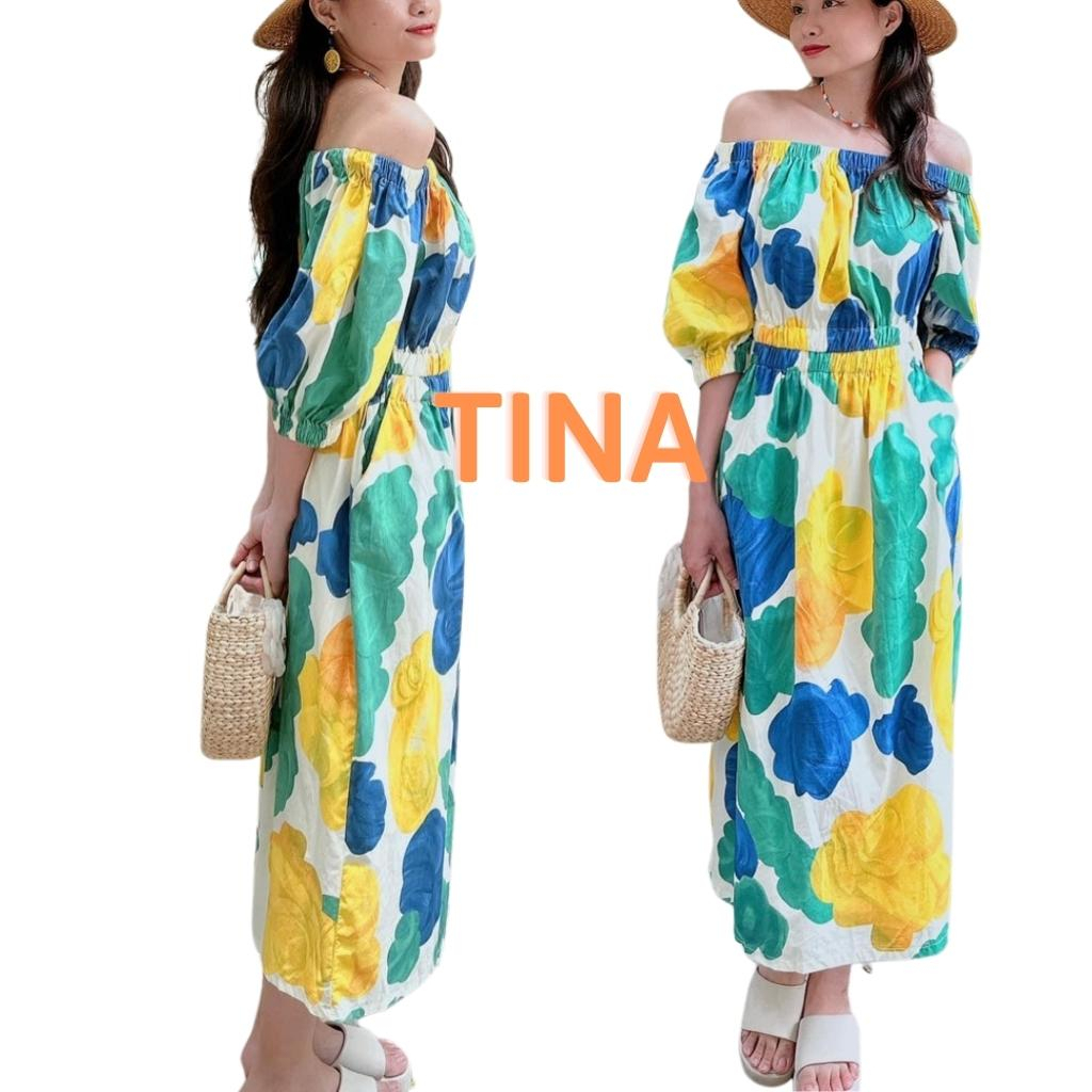 Đầm bẹt vai tay phồng ulzzang ZARA, Đầm đi biển hoa hồng tay bồng xinh, Đầm tiểu thư tay lỡ phồng, vải thô thấm hút tốt