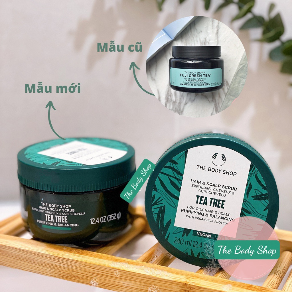 Tẩy tế bào chết cho da đầu The Body Shop Fuji Green Tea cleansing hair scrub 240ml