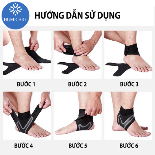 Đai quấn bảo vệ mắt cá băng bó cổ chân tránh chấn thương bong gân khi chơi thể thao chạy bộ tập gym SA48HUMI