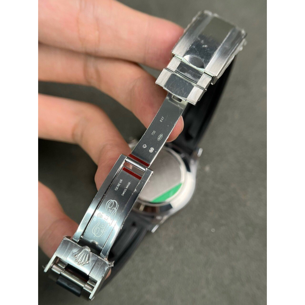 Đồng hồ Nam Rolex 6kim vành đá vỏ đá dây cao su máy nhật dòng cơ Automatic mặt đen 41mm