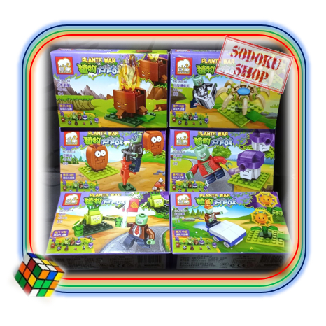 Bộ Lắp Ráp, Xếp Hình Plant & Zom.bie, Trồng Cây Vs Quái Vật, Hộp Size 14cm, 40+ PCS