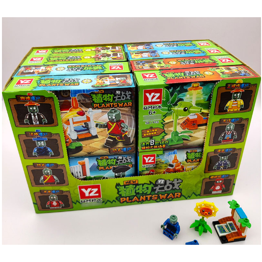 Bộ Lắp Ráp, Xếp Hình Plant & Zom.bie, Trồng Cây Vs Quái Vật, Hộp Size 14cm, 40+ PCS