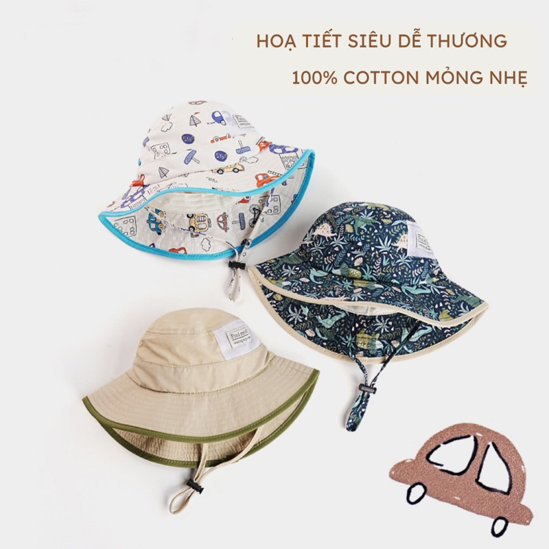 Mũ Bucket Outdoor Rộng Vành Che Nắng Cho Bé Nón Tai Bèo Dã Ngoại 2023 Siêu Hot