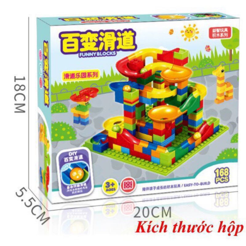 BỘ XẾP HÌNH CẤU TRỰỢT THẢ BI CHO BÉ 165 CHI TIẾT, giúp bé sáng tạo thông minh