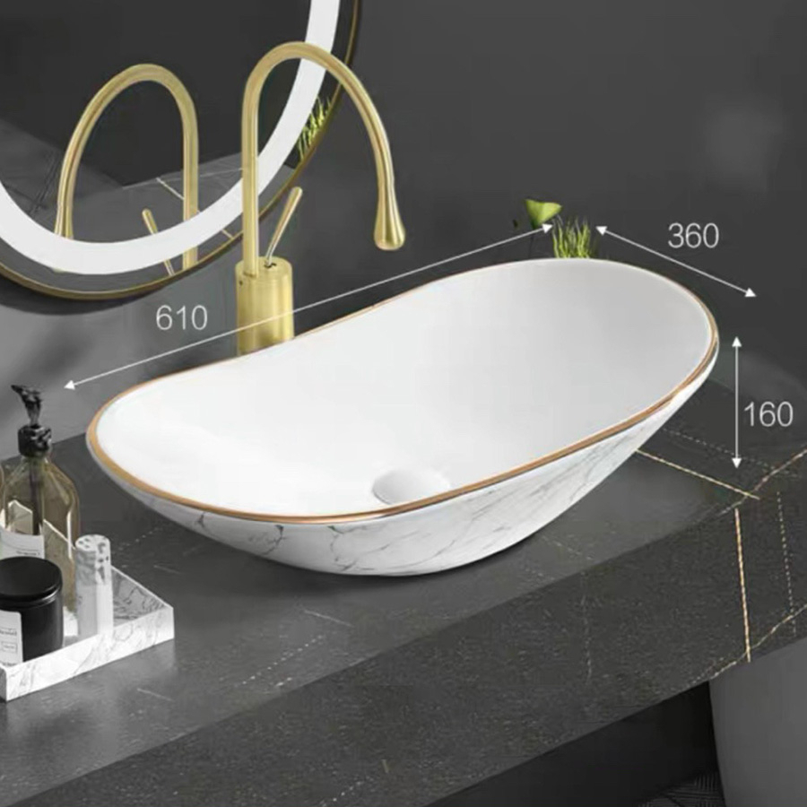 Lavabo rửa mặt đặt bàn đá hình chiếc thuyền