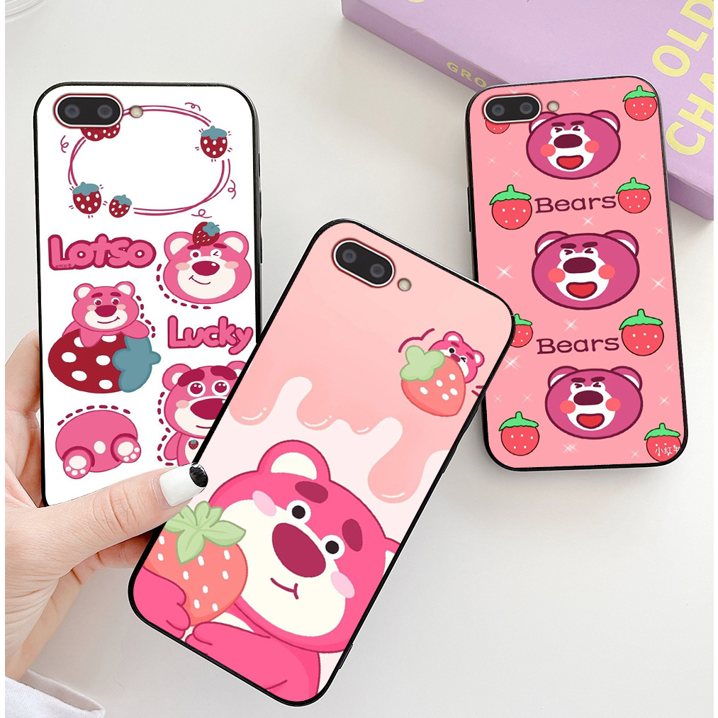 Ốp lưng oppo a3s / oppo a1k / realme c1 / realme c2 in hình gấu dâu chibi đáng yêu cute