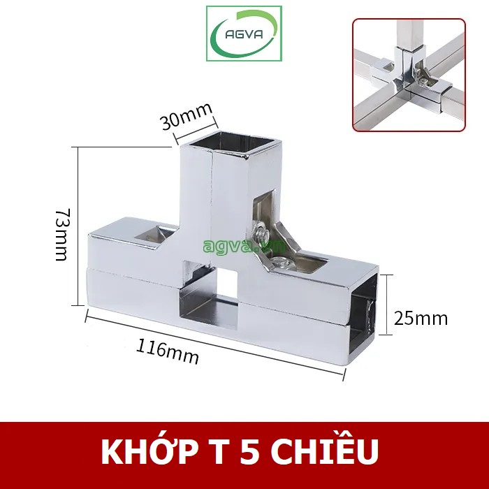 Khớp nối nhanh Sắt/Inox Hộp Vuông 25x25mm Không Cần Hàn KHN-001