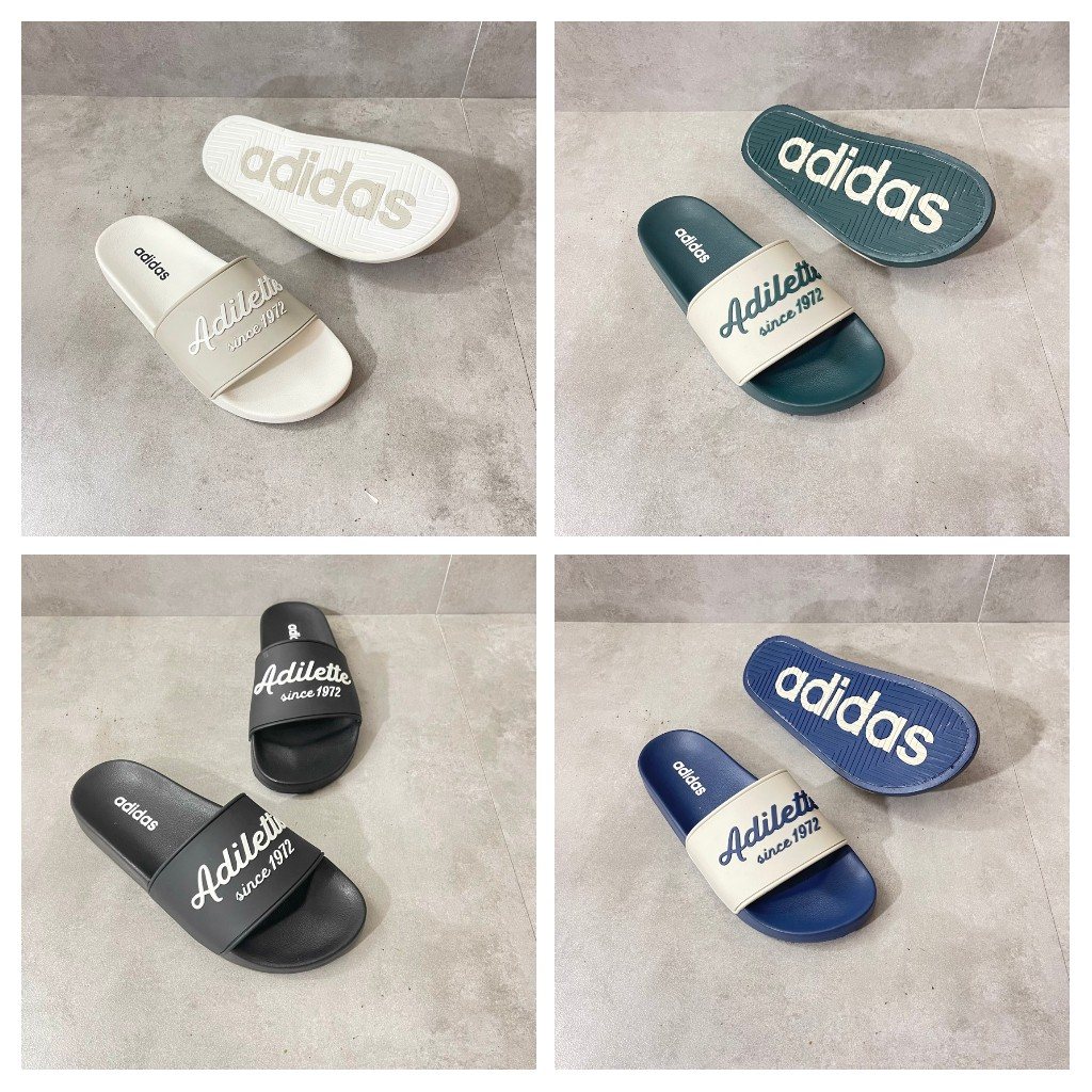 Dép quai ngang 𝐀𝐝𝐢𝐝𝐚𝐬 dép Unisex nam nữ đế bánh mì chất cao su cao cấp adida 3 Sọc Quai Cao Su