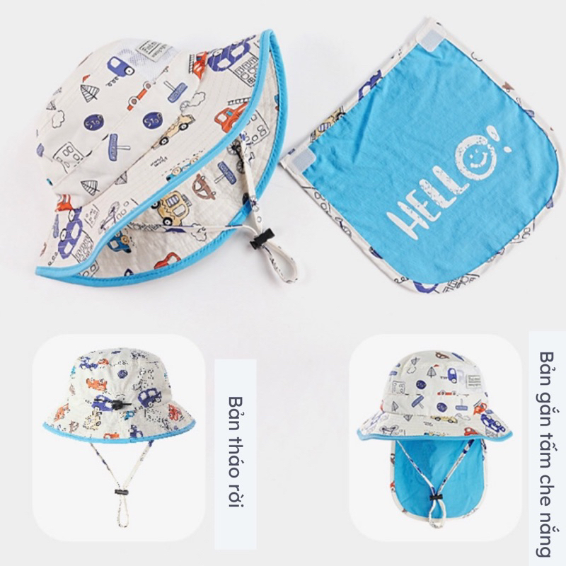 Mũ Bucket Outdoor Rộng Vành Che Nắng Cho Bé Nón Tai Bèo Dã Ngoại 2023 Siêu Hot