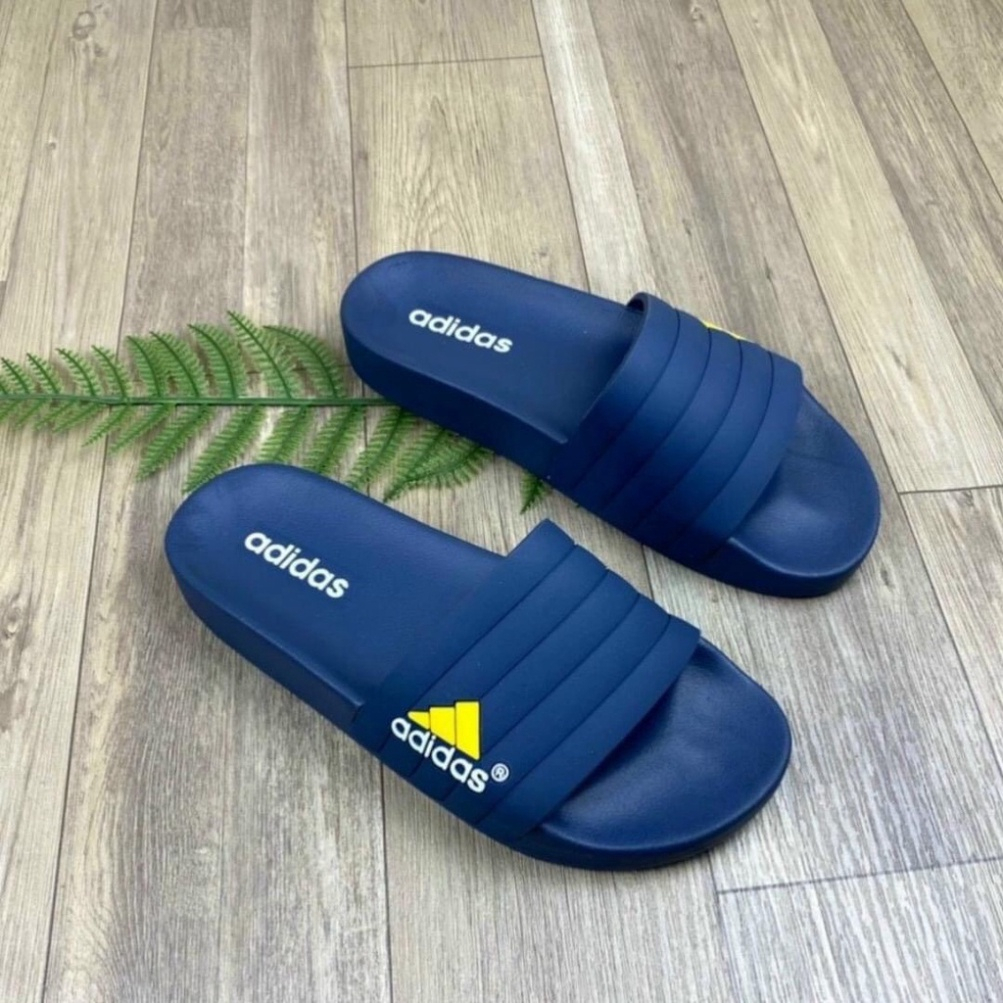 Dép quai ngang 𝐀𝐝𝐢𝐝𝐚𝐬 dép Unisex nam nữ đế bánh mì chất cao su cao cấp adida 3 Sọc Quai Cao Su