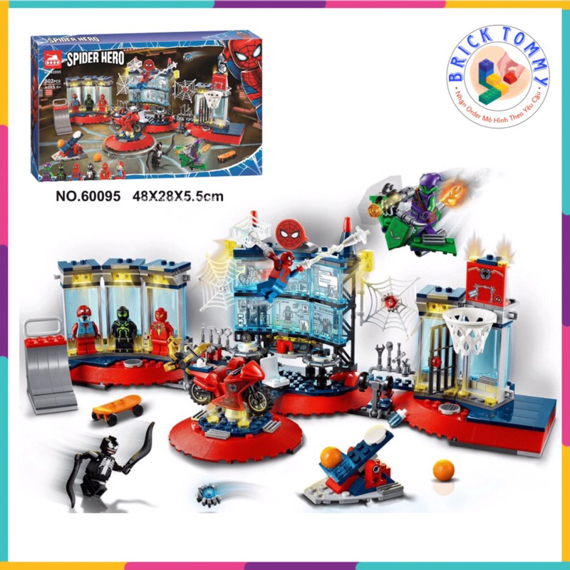 Đồ Chơi Lắp Ráp Mô Hình Spider Hero Bela 60095 Đột Kích Hang Ổ Người Nhện