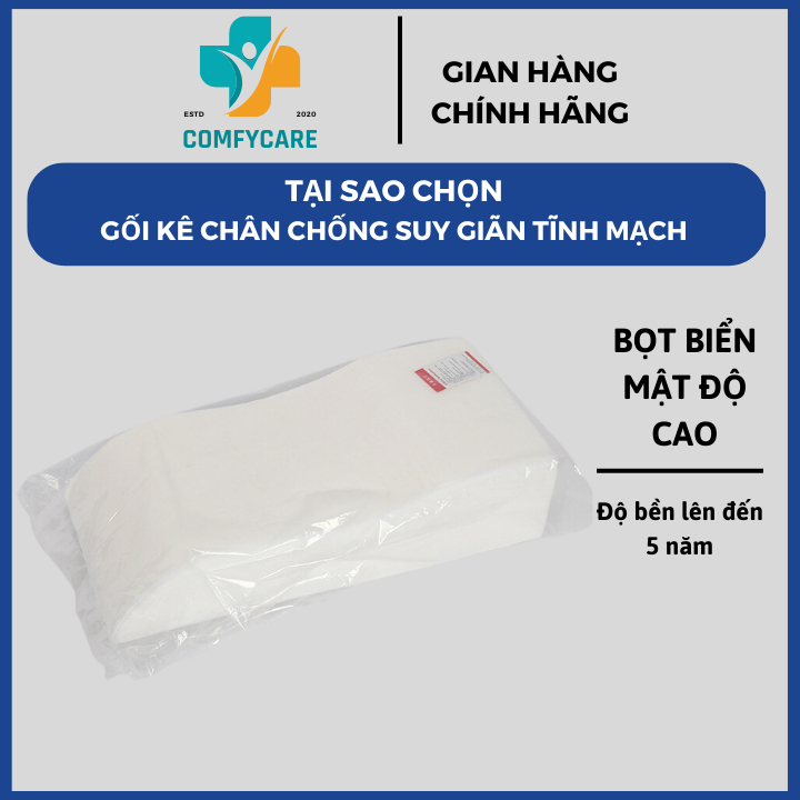 Gối Kê Chân Chống Suy Giãn Tĩnh Mạch - COMFYCARE - Gối Gác Chân Massage Tăng Tuần Hoàn Máu, Giảm Đau Nhức