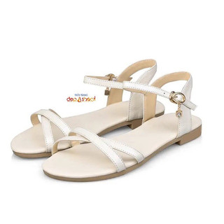 Sandal nữ học sinh quai chéo Sandal quai chéo nữ bigsize dế bằng thời trang cao cấp Depvashock Ms 6084