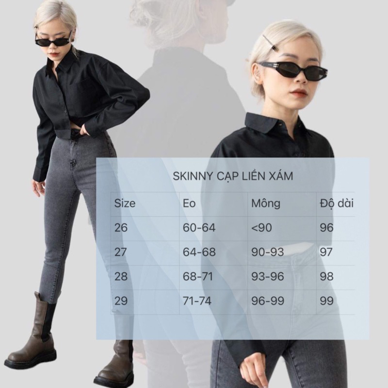 ẢNH THẬT ĐỘC QUYỀN MIDDUA] JN153 Skinny cạp liền xám