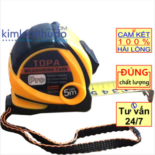 Thước cuộn TOPA PRO loại 5m, chính hãng loại có hãm, tự thu dây, độ chính xác cao, siêu bền bỉ